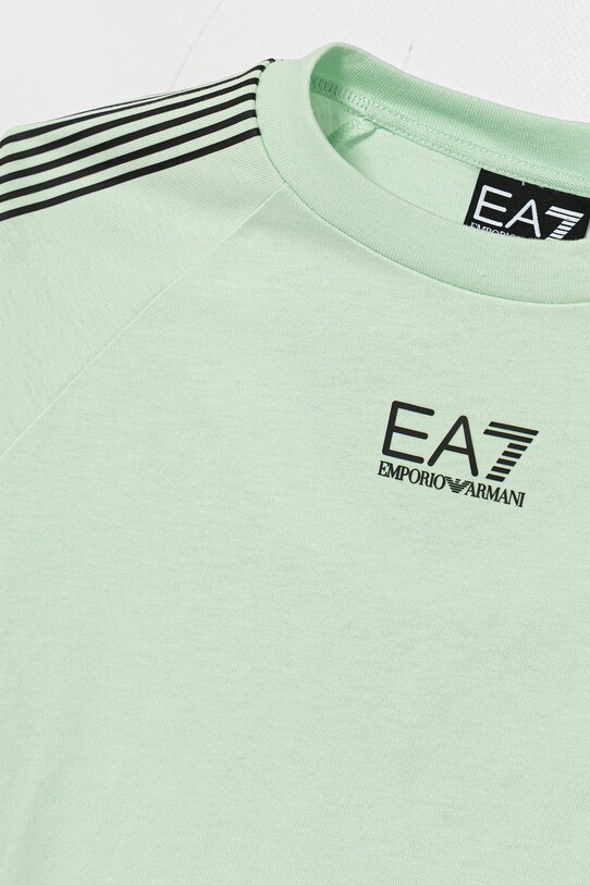Мальчик Детская хлопковая футболка EA7 Emporio Armani 7B000048.AF12874 зелёный