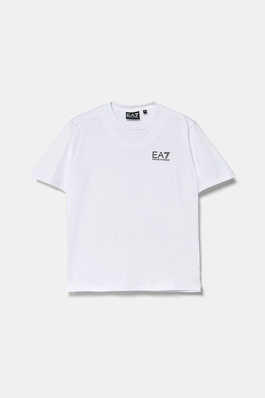 Дитяча бавовняна футболка EA7 Emporio Armani бавовна білий 7B000020.AF10378