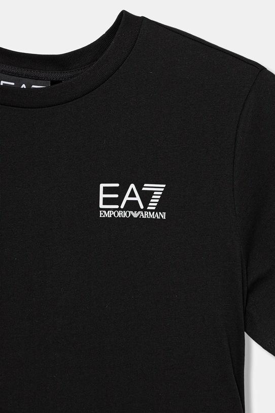 Chlapec Detské bavlnené tričko EA7 Emporio Armani 7B000020.AF10378 čierna