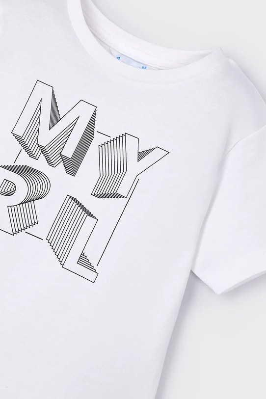 Chłopiec Mayoral t-shirt bawełniany dziecięcy 170.5F.Mini.PPYA biały