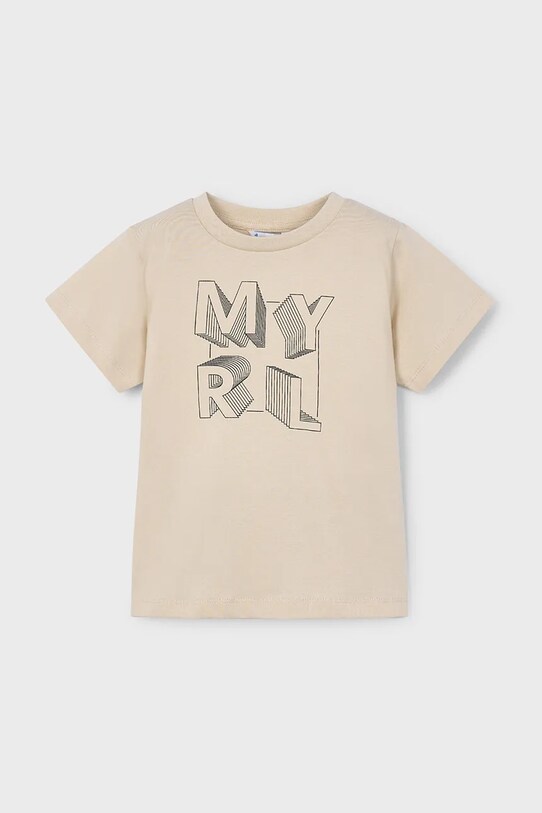 Mayoral tricou de bumbac pentru copii print bej 170.5F.Mini.PPYA