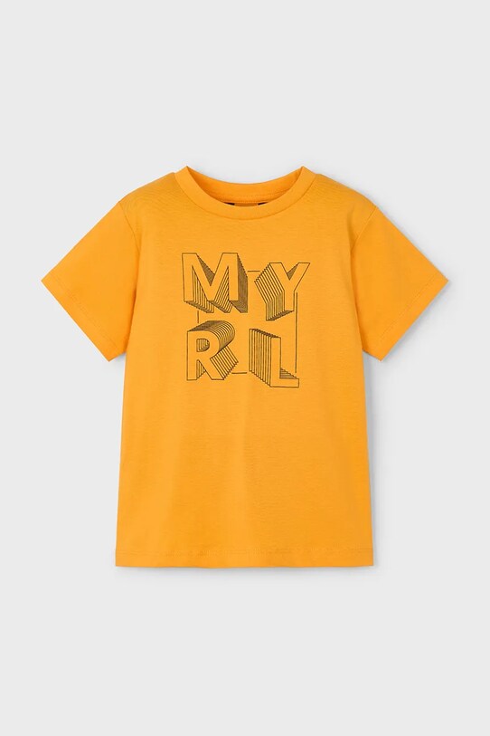 Mayoral tricou de bumbac pentru copii print portocaliu 170.5F.Mini.PPYA