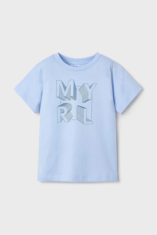 Mayoral t-shirt bawełniany dziecięcy nadruk niebieski 170.5F.Mini.PPYA