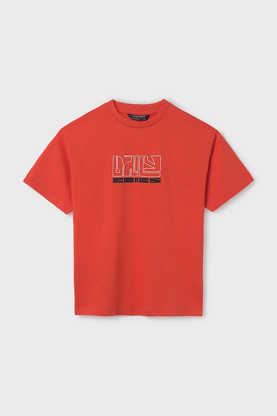 Detské bavlnené tričko Mayoral bavlna oranžová 840.7C.Junior.PPYA