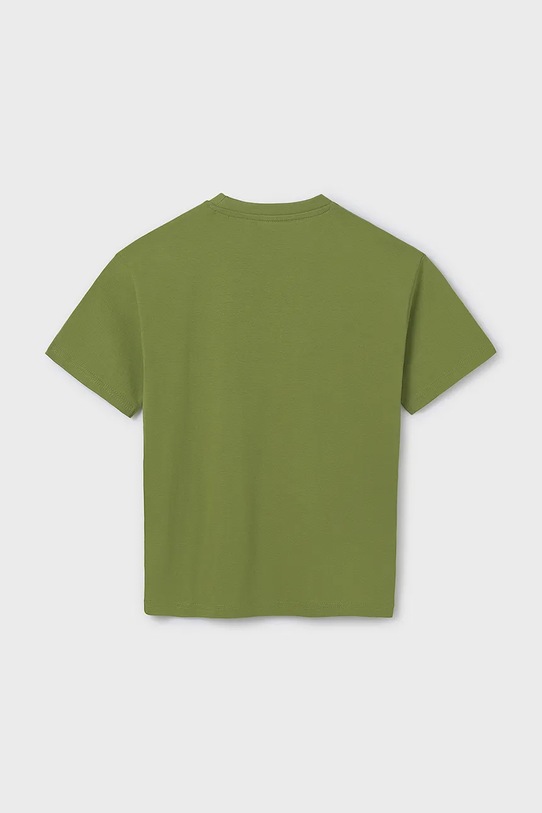 Mayoral t-shirt bawełniany dziecięcy 840.7C.Junior.PPYA zielony SS25