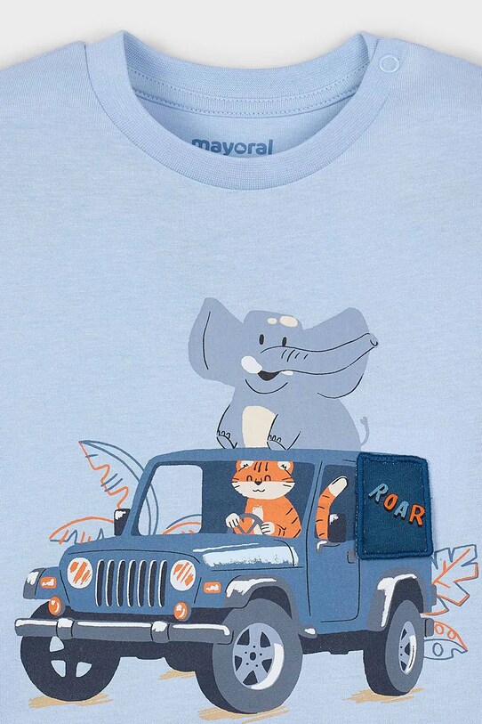 Chlapec Detské bavlnené tričko Mayoral 1053.3C.Baby.PPYA modrá