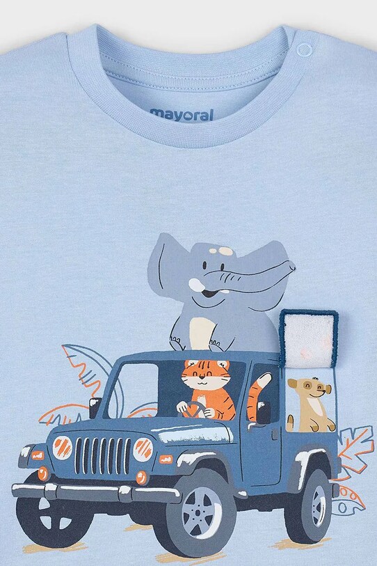 Detské bavlnené tričko Mayoral modrá 1053.3C.Baby.PPYA