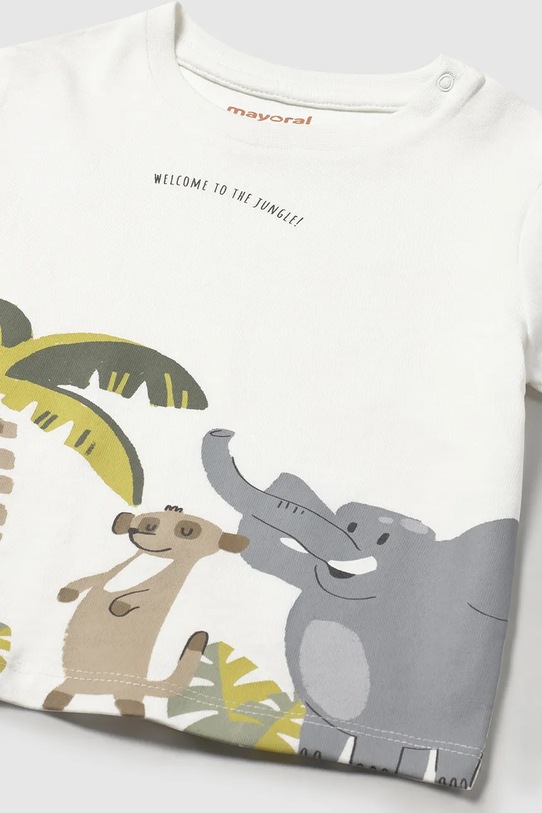Chlapec Detské bavlnené tričko Mayoral 1057.3D.Baby.PPYA biela