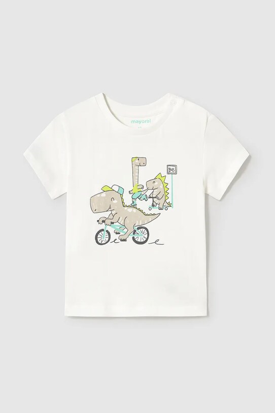 Детская хлопковая футболка Mayoral 1062.3G.Baby.PPYA бежевый SS25