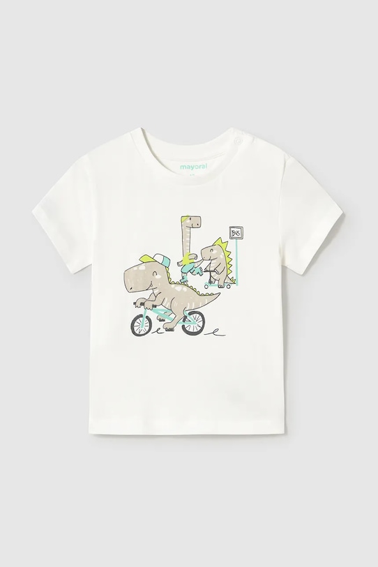 Детская хлопковая футболка Mayoral 1062.3G.Baby.PPYA бежевый SS25