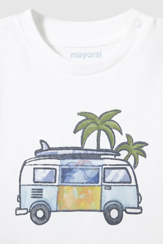 Băieți Mayoral tricou de bumbac pentru copii 1063.3H.Baby.PPYA alb