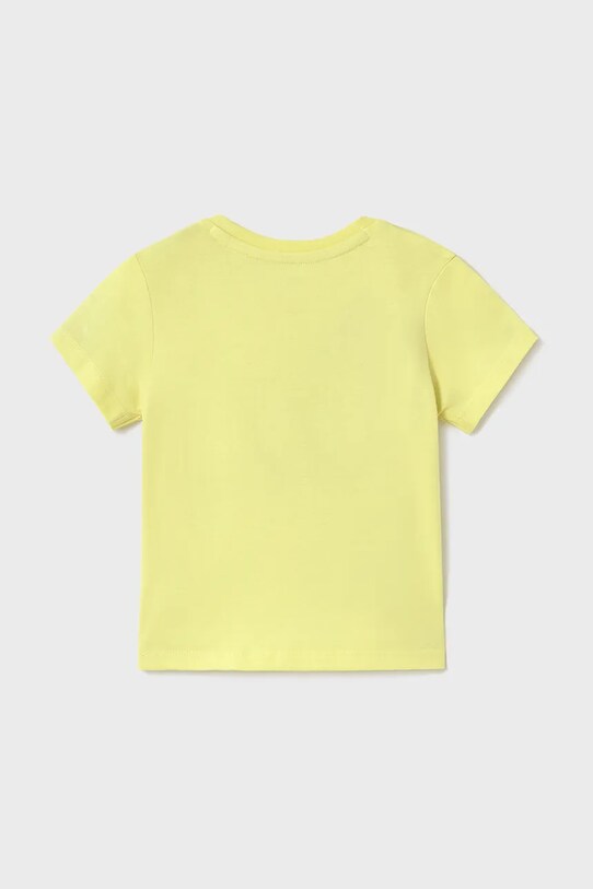 Mayoral t-shirt bawełniany dziecięcy 1065.3H.Baby.PPYA żółty SS25