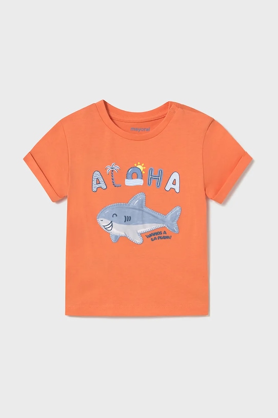Detské bavlnené tričko Mayoral bavlna oranžová 1066.3H.Baby.PPYA