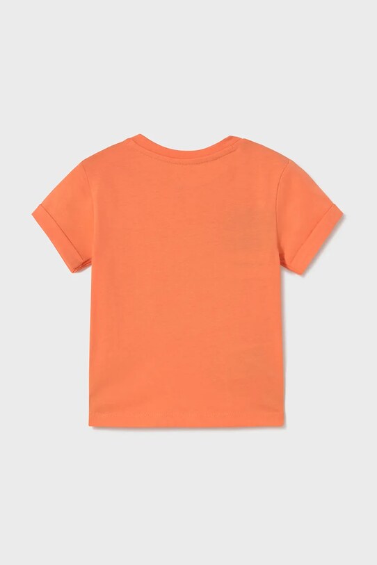 Mayoral t-shirt bawełniany dziecięcy 1066.3H.Baby.PPYA pomarańczowy SS25