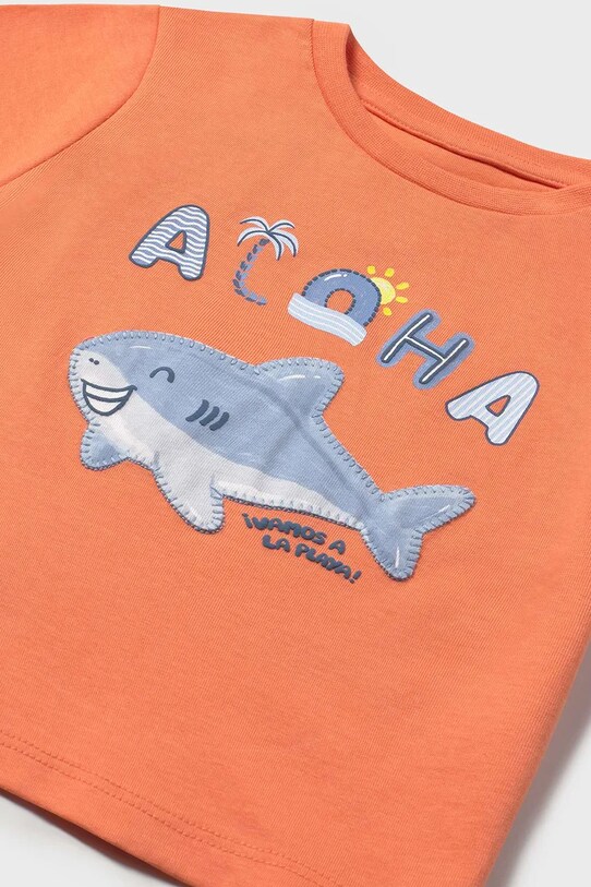 Chłopiec Mayoral t-shirt bawełniany dziecięcy 1066.3H.Baby.PPYA pomarańczowy