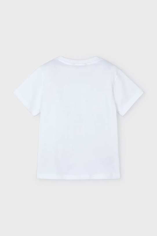 Chłopiec Mayoral t-shirt bawełniany dziecięcy 3027.5C.Mini.PPYA biały