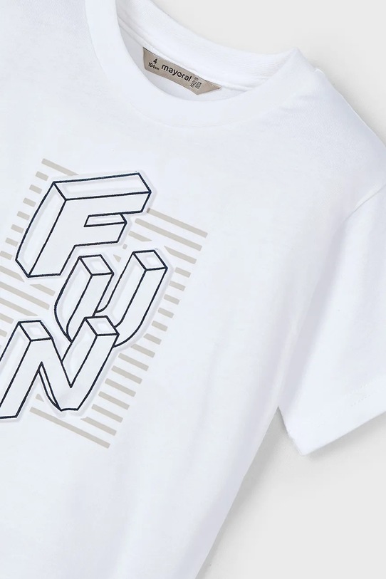 Mayoral t-shirt bawełniany dziecięcy biały 3027.5C.Mini.PPYA