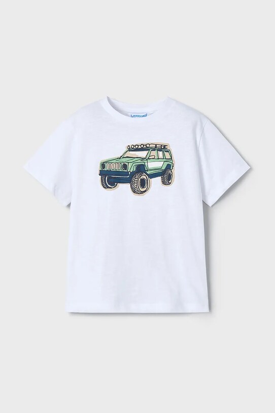 Дитяча бавовняна футболка Mayoral бавовна білий 3031.5E.Mini.PPYA
