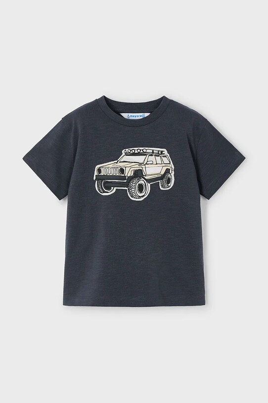 Дитяча бавовняна футболка Mayoral 3031.5E.Mini.PPYA чорний SS25