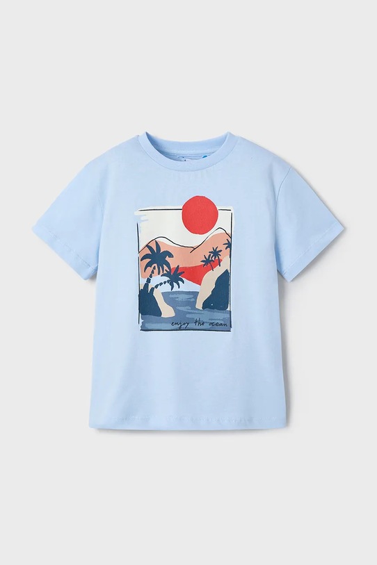 Dječja pamučna majica kratkih rukava Mayoral pamuk plava 3034.5E.Mini.PPYA