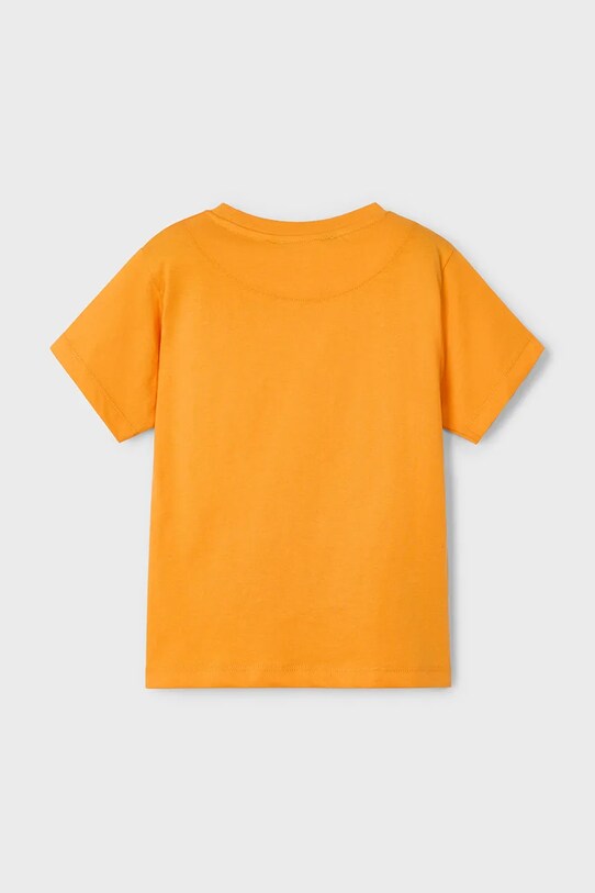 Mayoral t-shirt bawełniany dziecięcy 3035.5F.Mini.PPYA pomarańczowy SS25