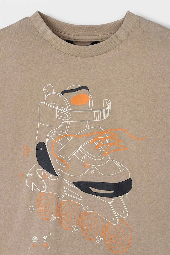 Dečki Otroška bombažna kratka majica Mayoral 3037.5F.Mini.PPYA bež