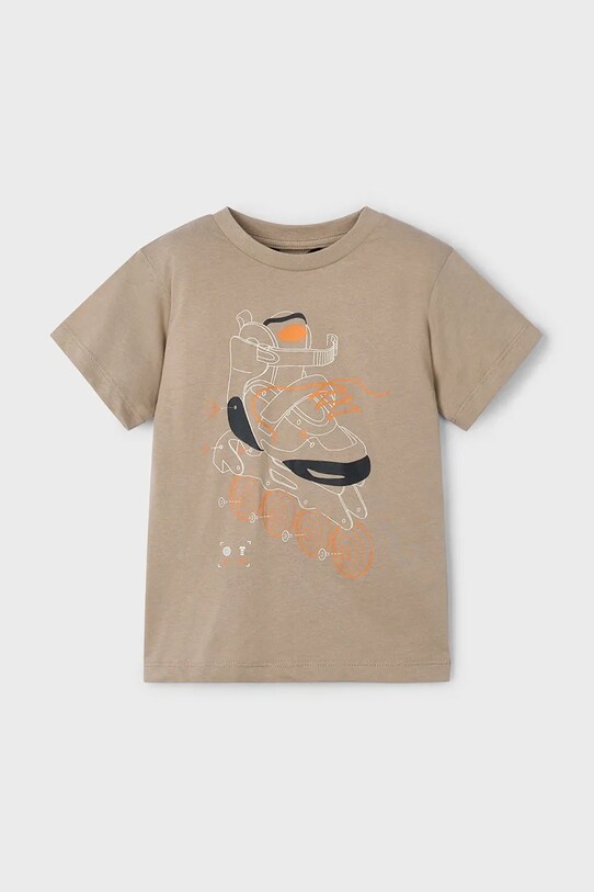 Mayoral t-shirt bawełniany dziecięcy nadruk zielony 3037.5F.Mini.PPYA