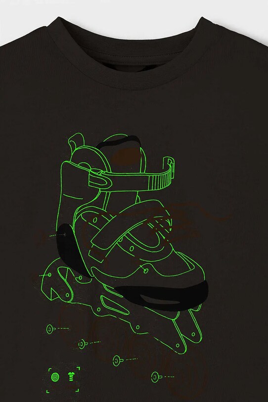 Mayoral t-shirt bawełniany dziecięcy zielony 3037.5F.Mini.PPYA