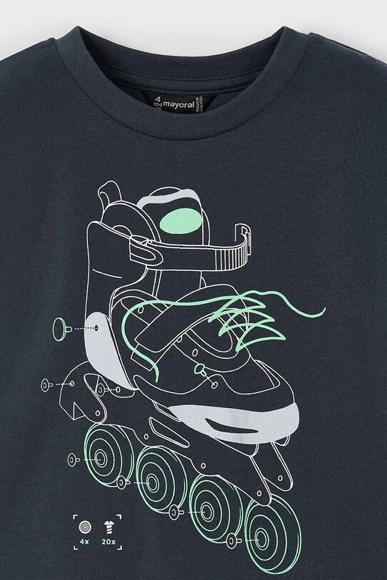 Chłopiec Mayoral t-shirt bawełniany dziecięcy 3037.5F.Mini.PPYA czarny