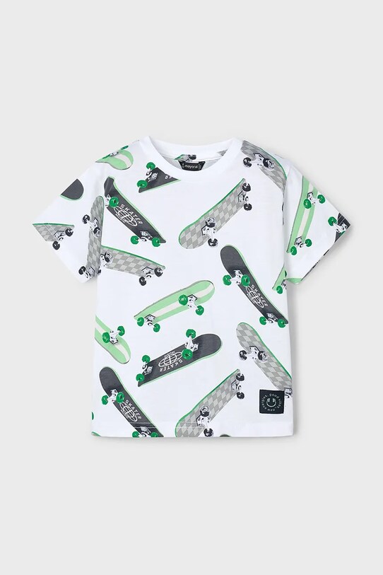 Mayoral tricou de bumbac pentru copii cu modele verde 3038.5G.Mini.PPYA