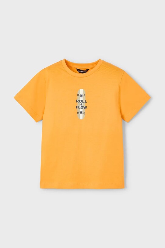 Mayoral tricou de bumbac pentru copii print portocaliu 3039.5G.Mini.PPYA
