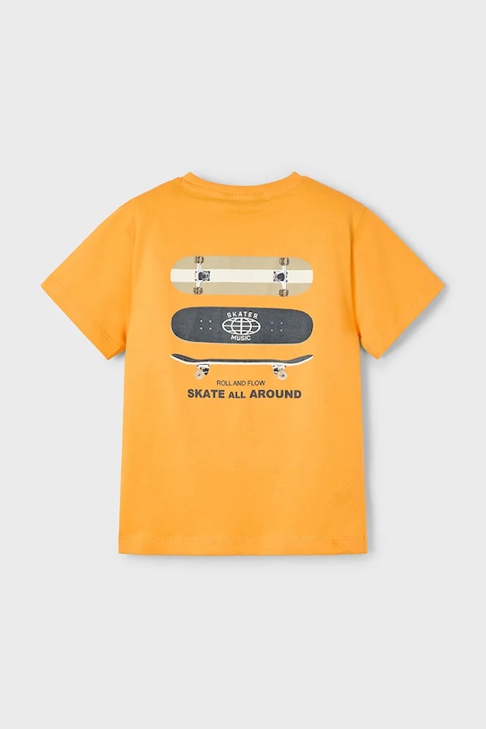 Дитяча бавовняна футболка Mayoral 3039.5G.Mini.PPYA помаранчевий SS25