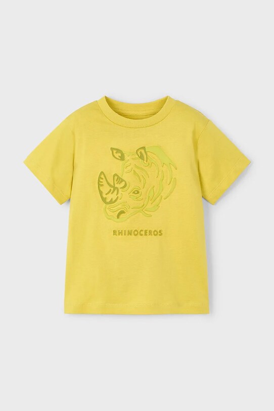 Mayoral tricou de bumbac pentru copii print galben 3042.5H.Mini.PPYA