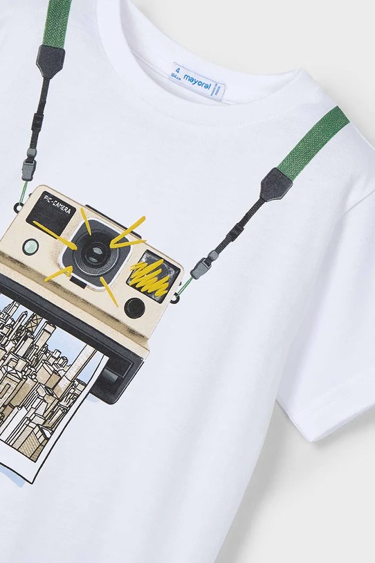 Детская хлопковая футболка Mayoral белый 3044.5H.Mini.PPYA