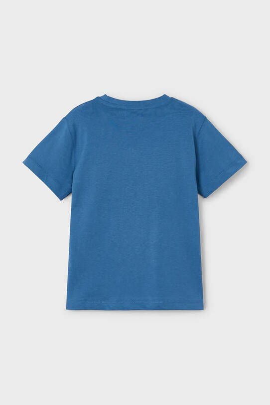 Mayoral t-shirt bawełniany dziecięcy 3048.5J.Mini.PPYA niebieski SS25