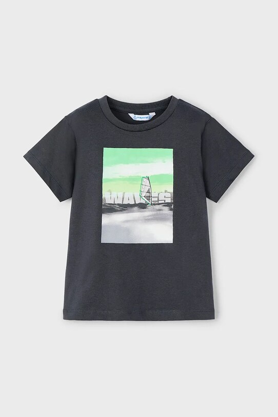 Mayoral t-shirt bawełniany dziecięcy 2-pack 3049.5J.Mini.PPYA czarny SS25