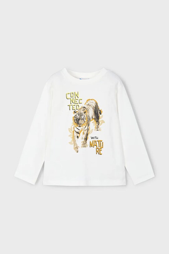 Mayoral longsleeve bawełniany dziecięcy nadruk beżowy 3052.5H.Mini.PPYA