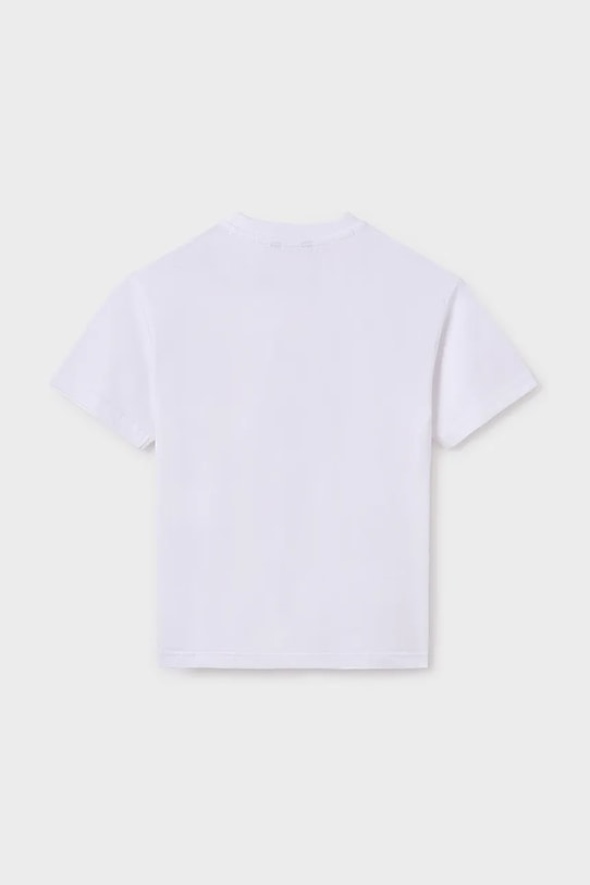 Băieți Mayoral tricou de bumbac pentru copii 6002.7A.Junior.PPYA alb