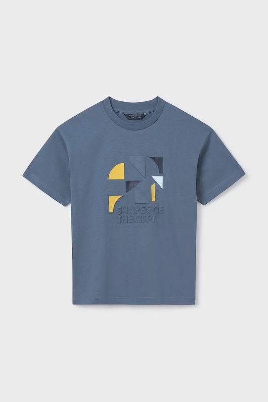 Mayoral tricou de bumbac pentru copii print albastru 6002.7A.Junior.PPYA
