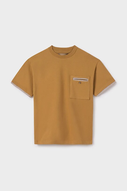 Otroška bombažna kratka majica Mayoral 6004.7B.Junior.PPYA rumena SS25