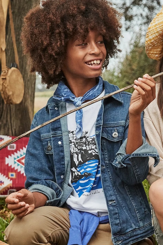 Mayoral tricou de bumbac pentru copii print alb 6006.7C.Junior.PPYA