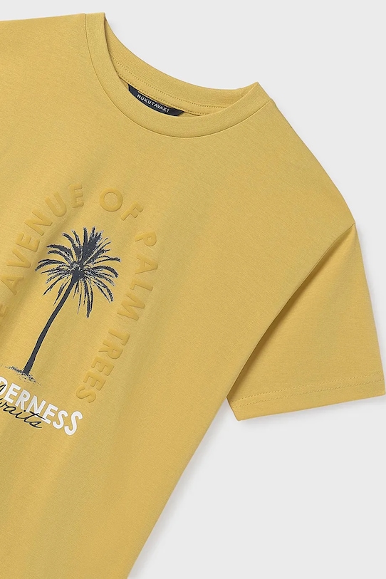 Αγορίστικα Παιδικό βαμβακερό μπλουζάκι Mayoral 6009.7D.Junior.PPYA κίτρινο