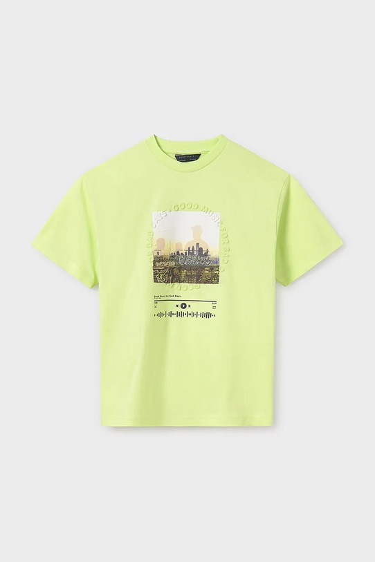 Dětské bavlněné tričko Mayoral 6016.7F.Junior.PPYA zelená SS25