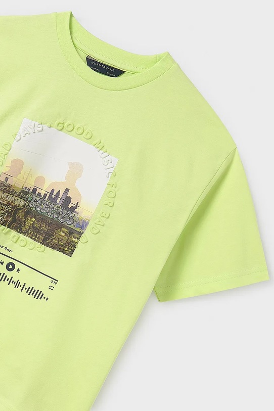 Dětské bavlněné tričko Mayoral zelená 6016.7F.Junior.PPYA
