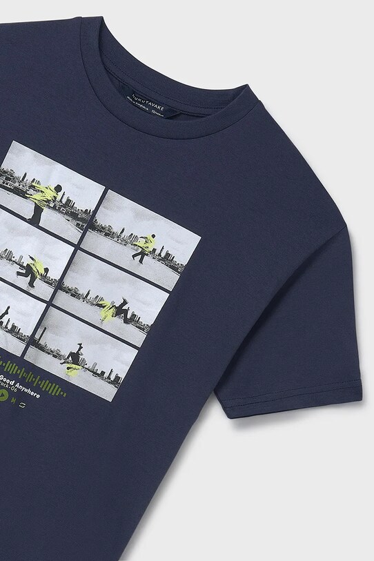 Chłopiec Mayoral t-shirt bawełniany dziecięcy 6017.7F.Junior.PPYA granatowy