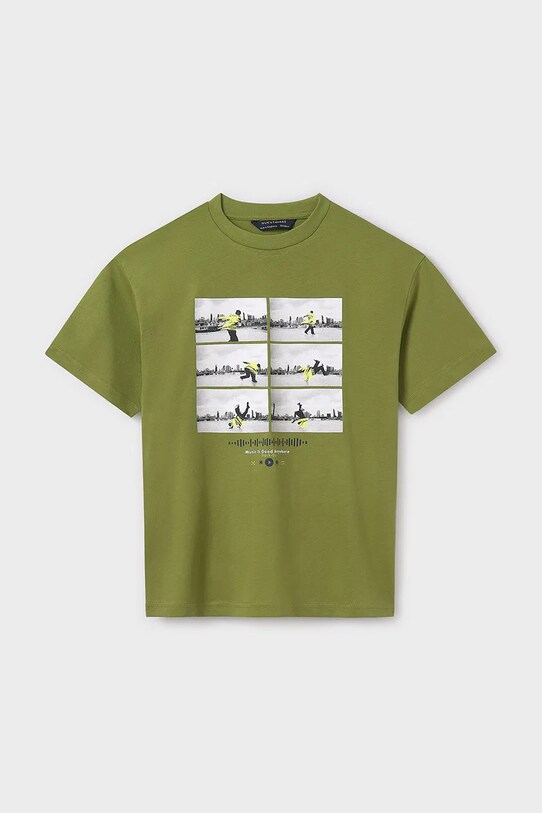 Mayoral tricou de bumbac pentru copii 6017.7F.Junior.PPYA verde SS25