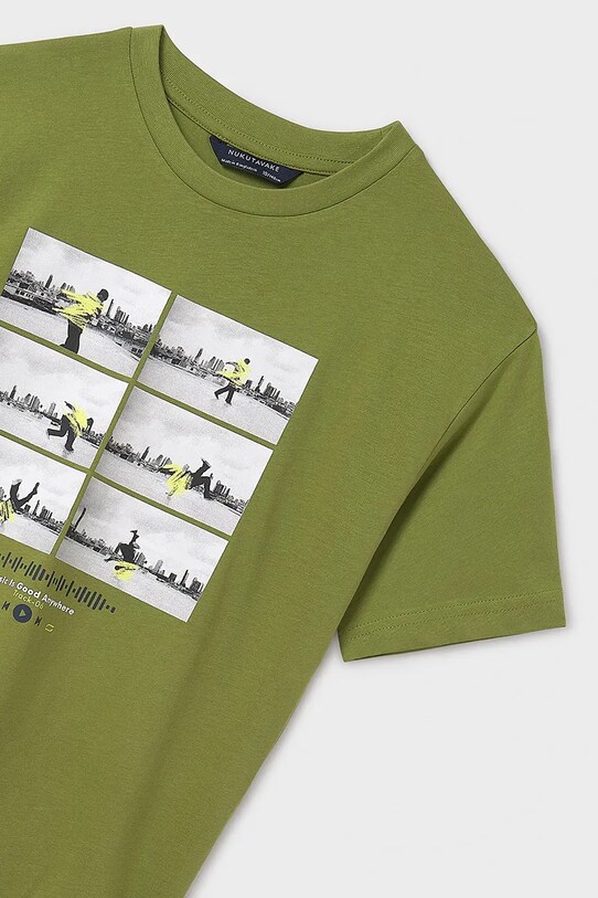 Mayoral tricou de bumbac pentru copii verde 6017.7F.Junior.PPYA