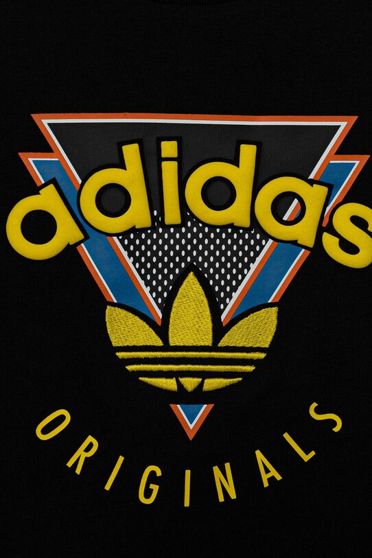 Дитяча бавовняна футболка adidas Originals чорний JN4533