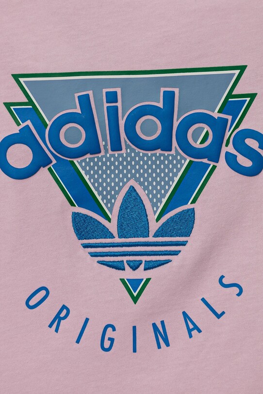 Детская хлопковая футболка adidas Originals розовый JC5862