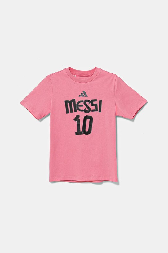 Детская хлопковая футболка adidas Performance MESSI JM3552 розовый SS25